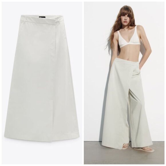 Zara Pareo Wrap Effect Pants - Picture 1 of 9